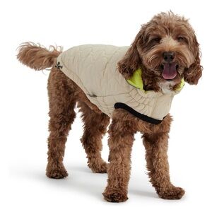 GF PET Reversible Chalet Dog Jacket Large Tan Yellow Reversible